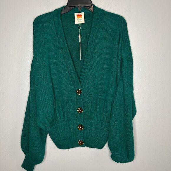 Farm Rio Emerald Bubble Knit Cardigan NWT - Picture 5 of 12